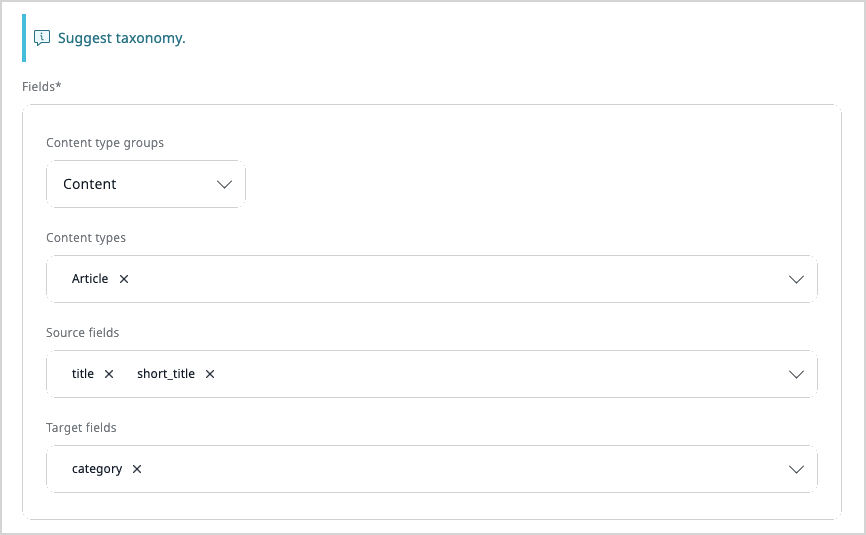 Selecting source fields